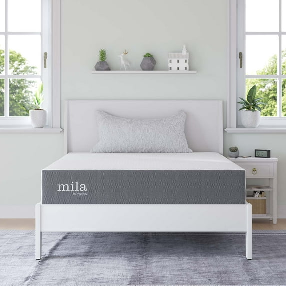 Modway Mila 10" Full Modern Style Memory Foam Mattress in Gray Finish