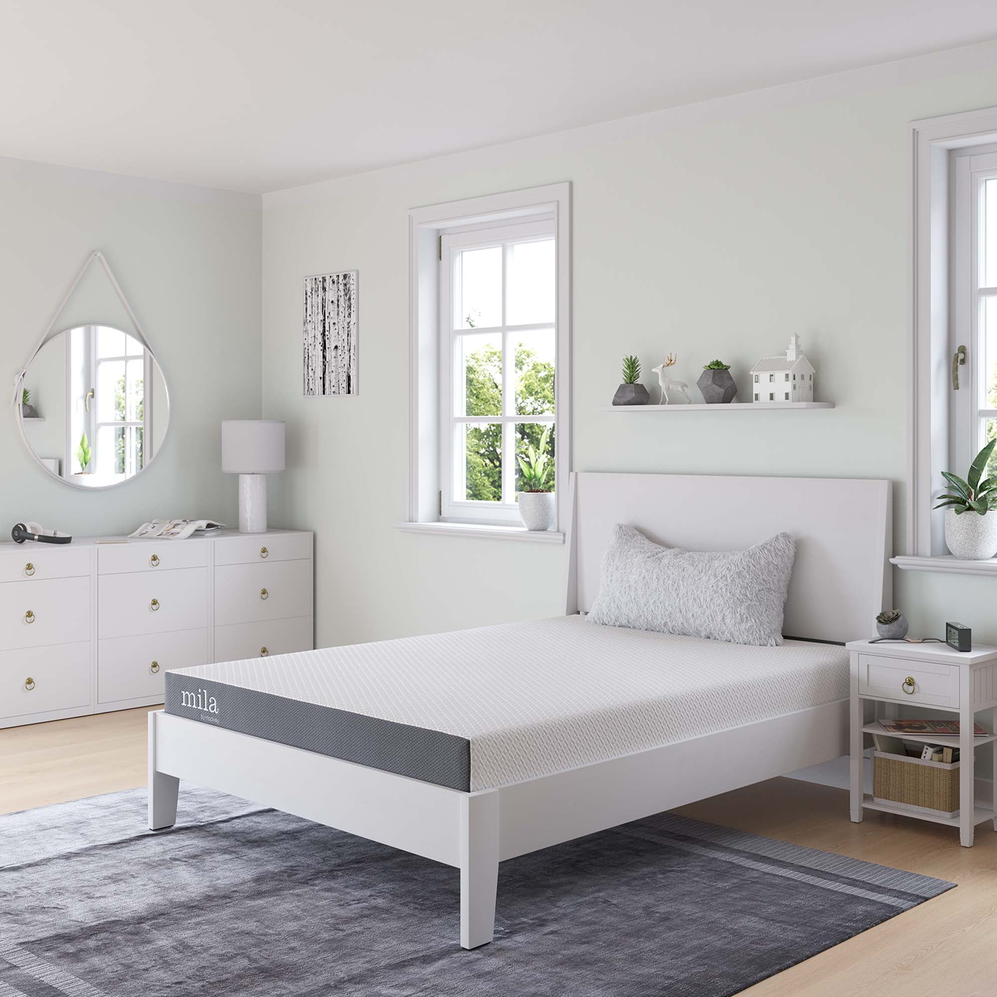 Mila 6" Gray Memory Foam Full Mattress with Knit Cover