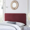 thumbnail image 1 of Modway Milenna Channel Tufted Performance Velvet Full/Queen Headboard in Maroon, 1 of 10