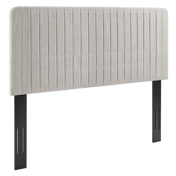 Modway Milenna Channel Tufted Upholstered Fabric Twin Headboard in Oatmeal