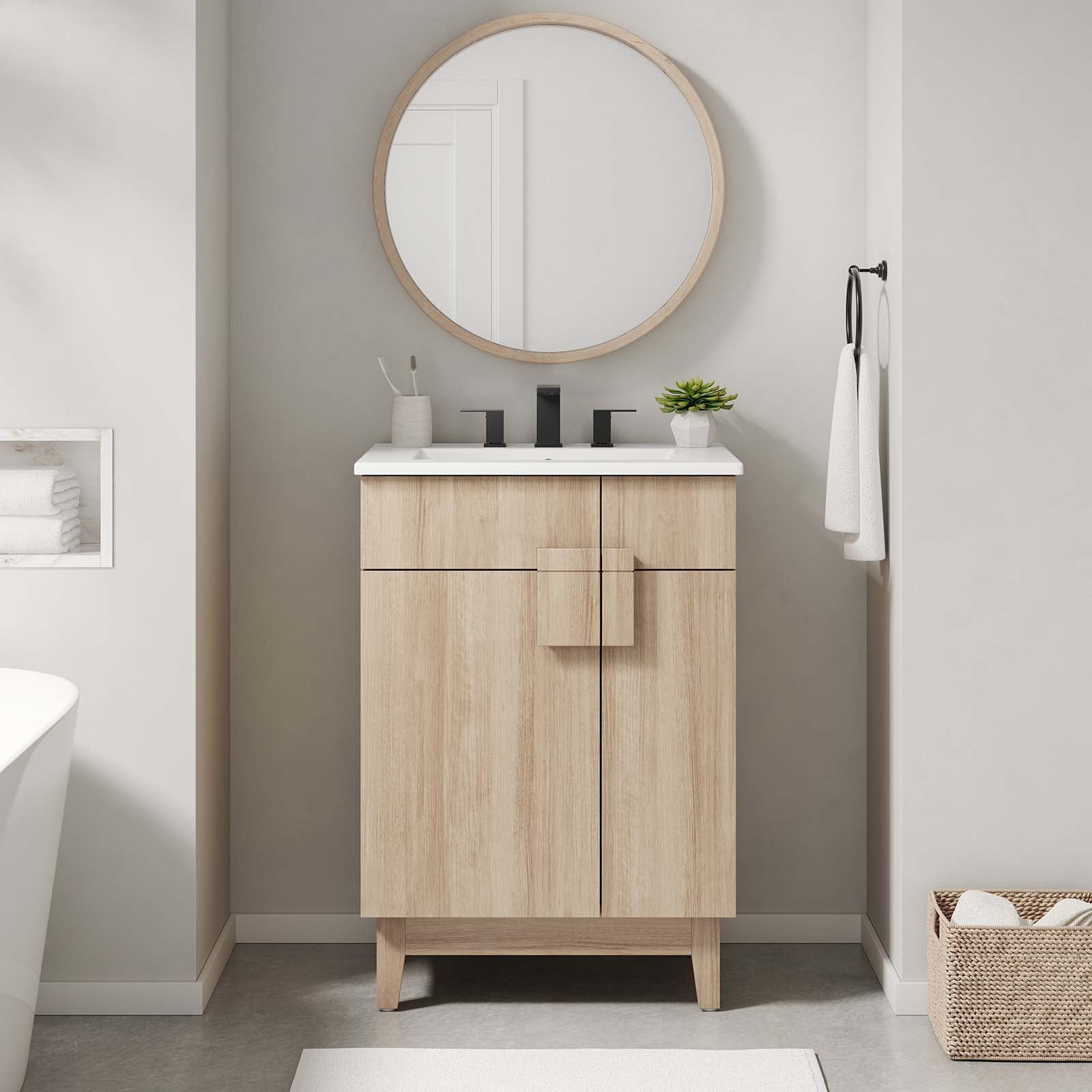 Modway Miles 24” Bathroom Vanity Cabinet (Sink Basin Not Included) in ...