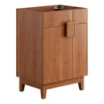 thumbnail image 1 of Modway Miles 24" Wood Bathroom Vanity Cabinet with Tapered Legs in Walnut, 1 of 9