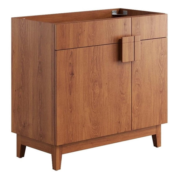 Modway Miles 35-inch 2-Door Bathroom Vanity Cabinet, Walnut