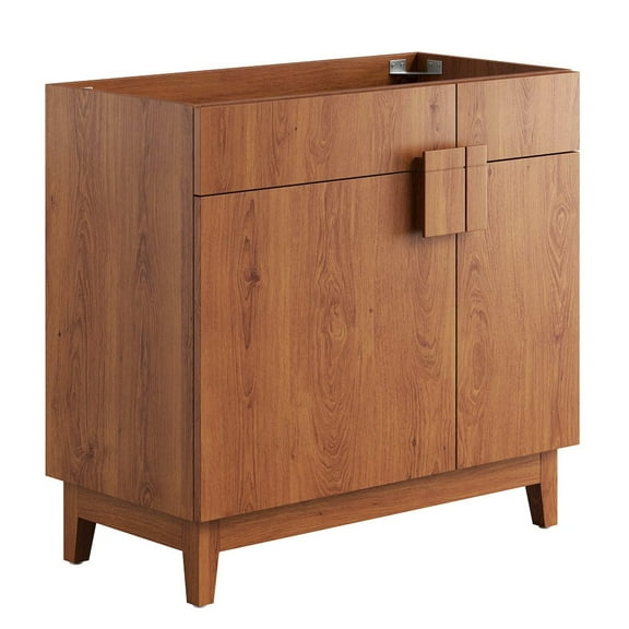 Modway Miles 35-inch 2-Door Bathroom Vanity Cabinet, Walnut