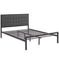 thumbnail image 1 of Modway Millie King Fabric Panel Metal Bed in Brown and Gray, 1 of 7