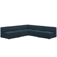 thumbnail image 1 of Modway Mingle 5 Piece Upholstered Fabric Armless Sectional Sofa Set in Blue, 1 of 4