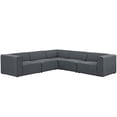 thumbnail image 1 of Modway Mingle 5 Piece Upholstered Fabric Sectional Sofa Set in Gray, 1 of 6