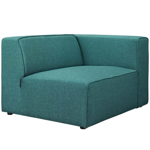 Modway Mingle Fabric Right-Facing Sofa in Teal