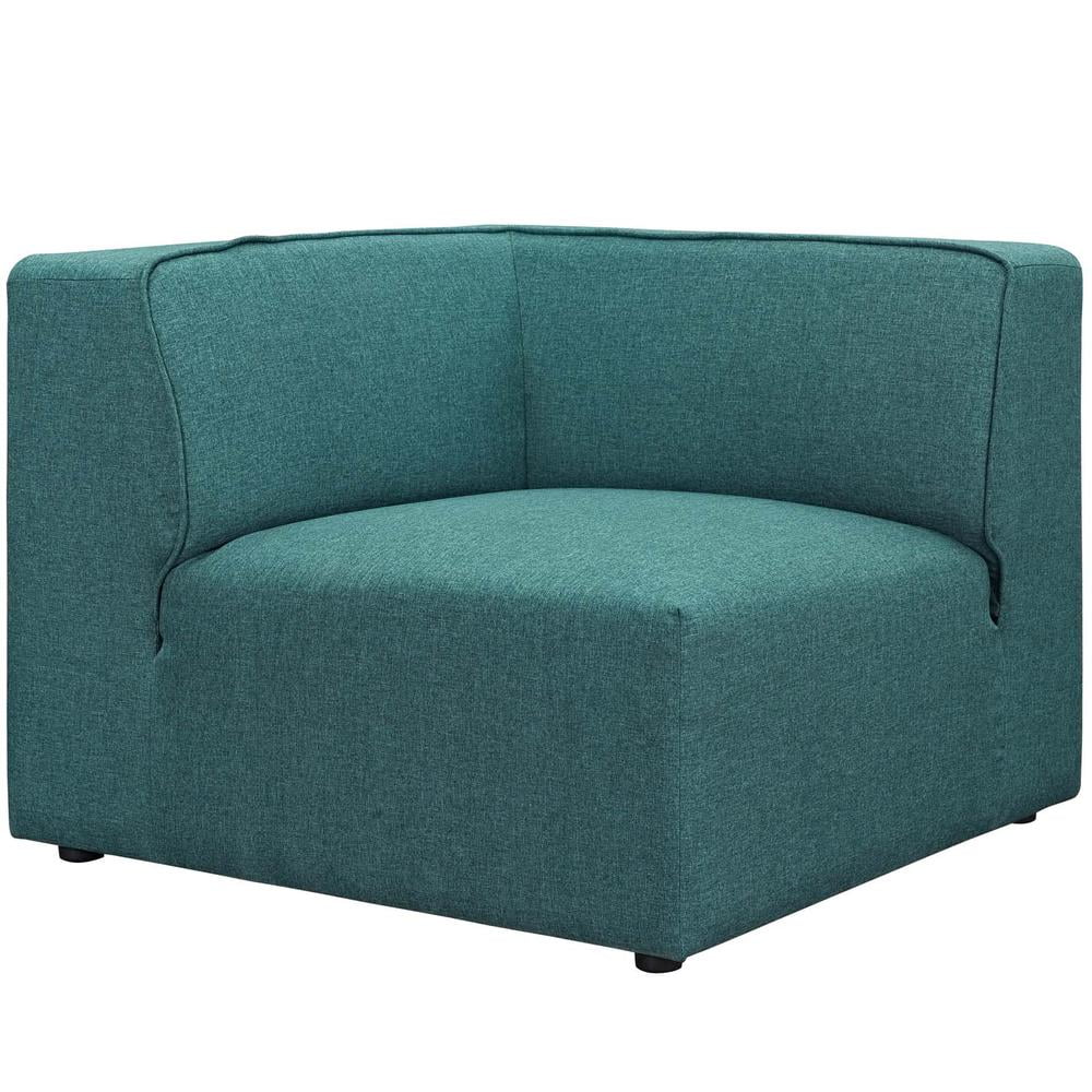 Modway Mingle Expansive Teal Corner Sofa with Elegant Piping