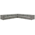 thumbnail image 1 of Modway Mingle Vegan Leather 7-Piece Sectional Sofa in Gray, 1 of 11