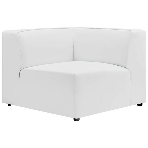 Modway Mingle Vegan Leather Corner Chair in White