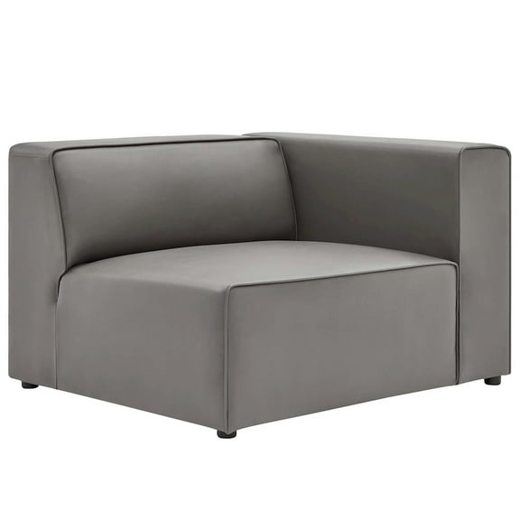 Modway Mingle Vegan Leather Right-Arm Chair in Gray