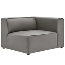 Modway Mingle Vegan Leather Right-Arm Chair in Gray
