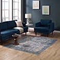 thumbnail image 1 of Modway Minu Distressed Floral Lattice 5x8 Area Rug in Blue Gray, Yellow and Orange, 1 of 8