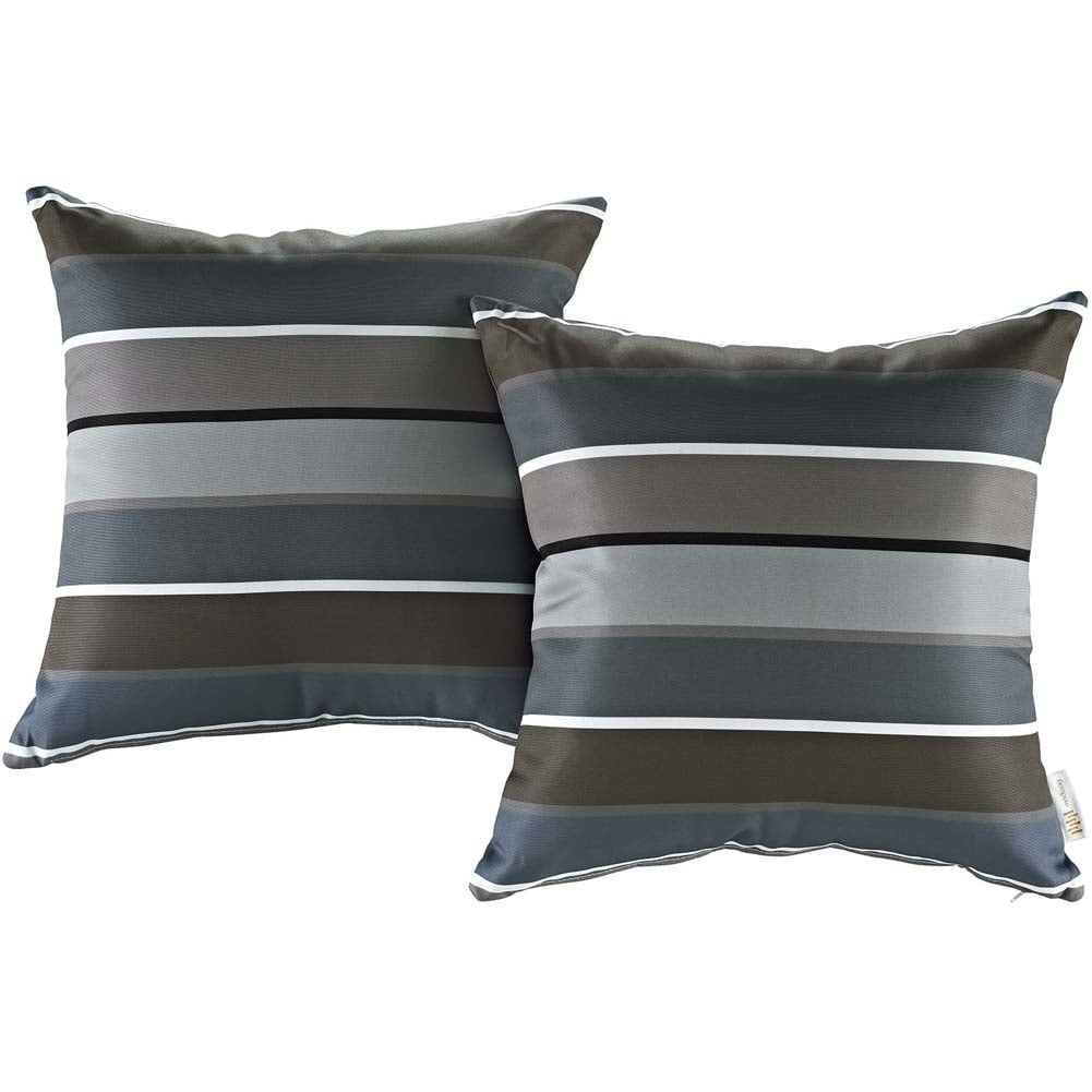 Stripe Patterned Weather Resistant Outdoor Throw Pillows Set