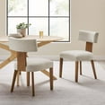 thumbnail image 1 of Nalani Dining Chairs - Set of 2 in Heathered Weave Ivory Deep Brown, 1 of 10