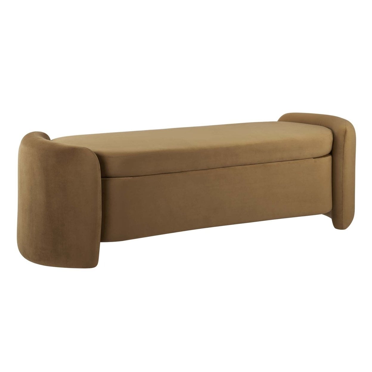 Nebula Cognac Performance Velvet 62" Storage Bench