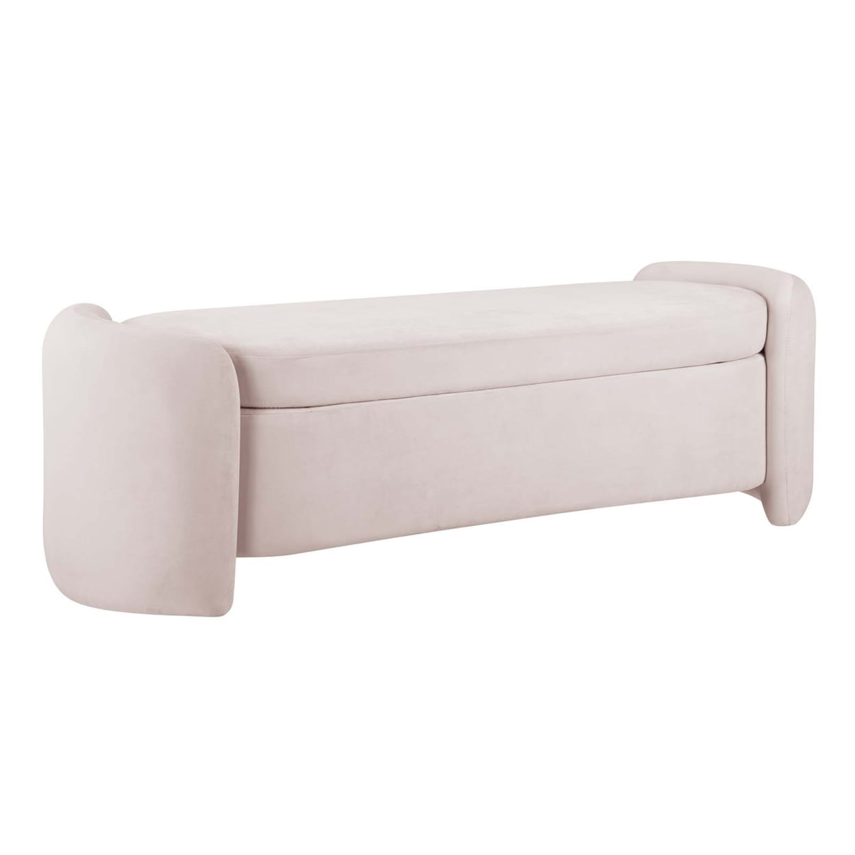 Nebula 62'' Pink Performance Velvet Upholstered Storage Bench