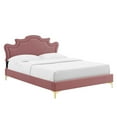 thumbnail image 1 of Modway Neena Performance Velvet Queen Bed in Dusty Rose, 1 of 9