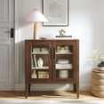 thumbnail image 1 of Modway Nell Tempered Glass Doors Accent Cabinet in Walnut, 1 of 9