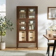 thumbnail image 1 of Modway Nell 71" Glass Door Tall Display Storage Cabinet in Walnut, 1 of 10