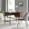 thumbnail image 1 of Modway Nexus Metal & Wood Office Desk with Two Drawers in Black/Walnut, 1 of 10