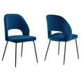 thumbnail image 1 of Modway Nico 18.5" Velvet Dining Chairs in Navy/Black (Set of 2), 1 of 9
