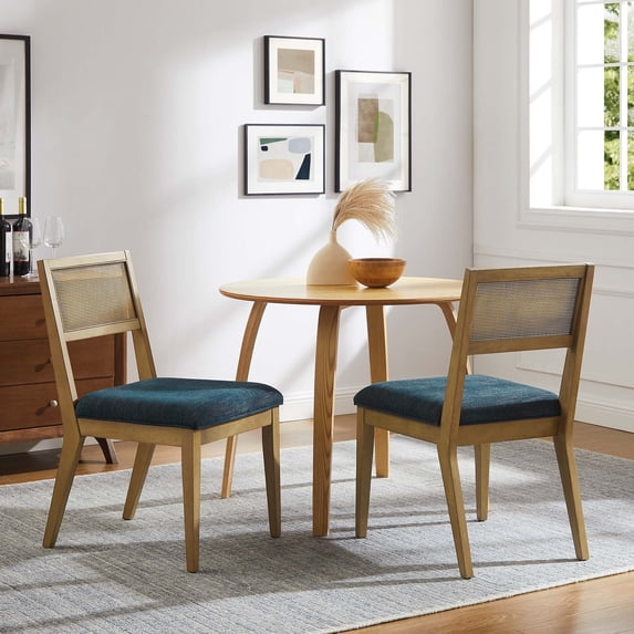 Nimba Dining Chairs Set of 2 in Heathered Weave Azure