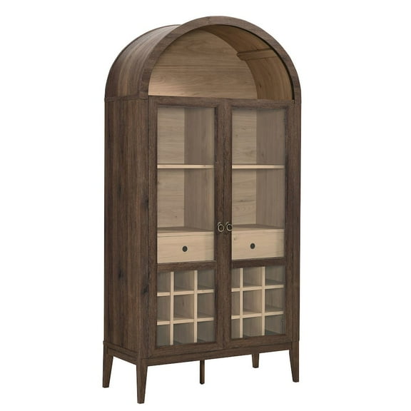 Nolan Arched Bar Cabinet in Dark Walnut