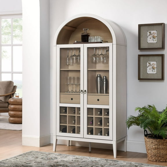 Modway Nolan Arched Bar Cabinet in Ivory