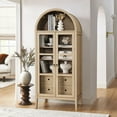 thumbnail image 1 of Nolan Arched Storage Display Cabinet in Light Oak, 1 of 10
