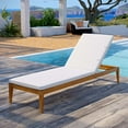 thumbnail image 1 of Modway Northlake Outdoor Patio Premium Grade A Teak Wood Chaise Lounge in Natural White, 1 of 7