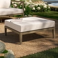 thumbnail image 1 of Northlake Outdoor Patio Teak Ottoman in Weathered Gray White, 1 of 9
