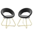 thumbnail image 1 of Modway Nouvelle 19" Velvet Dining Chairs in Gold/Charcoal (Set of 2), 1 of 9