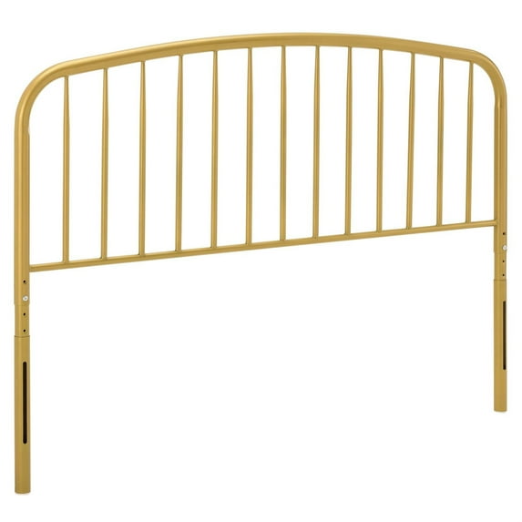 Modway Nova Modern Farmhouse King Metal Spindle Headboard in Gold