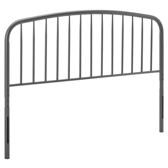 Modway Nova Modern Farmhouse Twin Metal Spindle Headboard in Gray