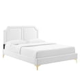 thumbnail image 1 of Modway Novi Modern Performance Velvet King Bed - White Finish, 1 of 9