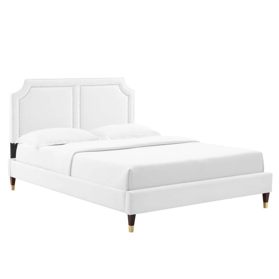 Modway Novi Performance Velvet King Bed in White