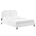 thumbnail image 1 of Modway Novi Performance Velvet Queen Bed in White, 1 of 9