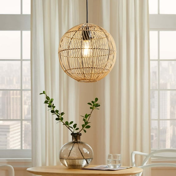 Modway Nurture Rattan Pendant Light in Natural