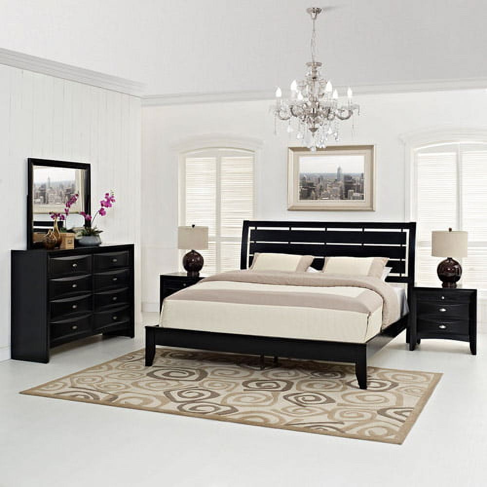 Modway Olivia 5-Piece Queen Contemporary Bedroom Set in Black - Walmart.com