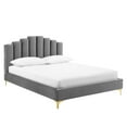 thumbnail image 1 of Modway Olivia Queen Performance Velvet Platform Bed in Gray, 1 of 10