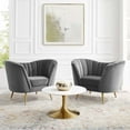 thumbnail image 1 of Modway Opportunity Performance Velvet Armchair Set of 2 in Gray, 1 of 5