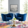 thumbnail image 1 of Modway Opportunity Performance Velvet Armchair Set of 2 in Navy, 1 of 4