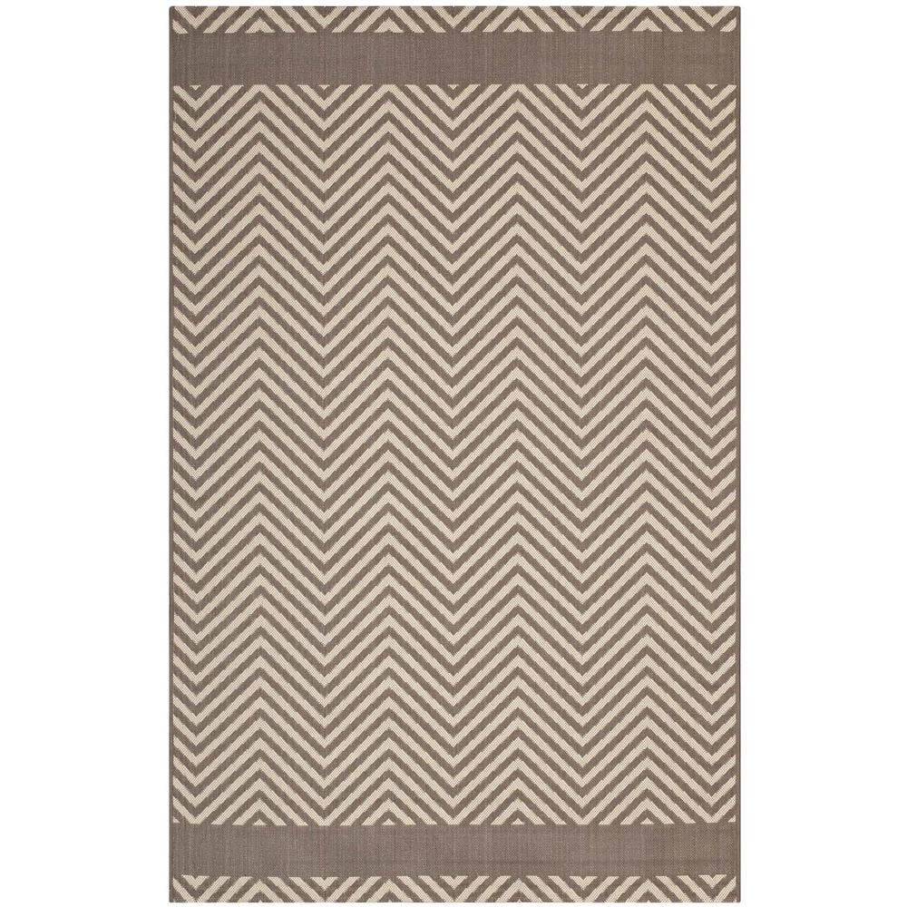 Optica Chevron With End Borders 8x10 Indoor and Outdoor Area Rug-R-1141-810
