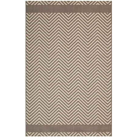 Optica Chevron With End Borders 8x10 Indoor and Outdoor Area Rug-R-1141-810