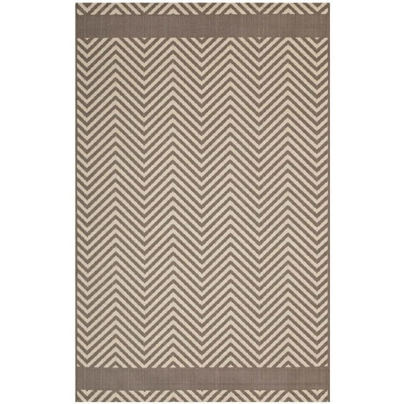 Optica Chevron With End Borders 8x10 Indoor and Outdoor Area Rug-R-1141-810