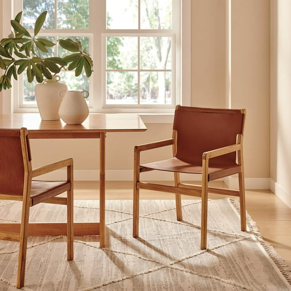 Sonora Leather Dining Chair in Chestnut Tan