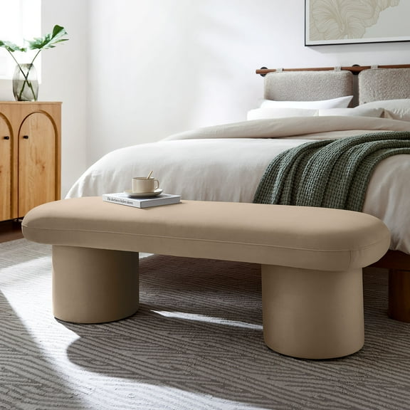 Modway Orla Performance Velvet Bench in Taupe