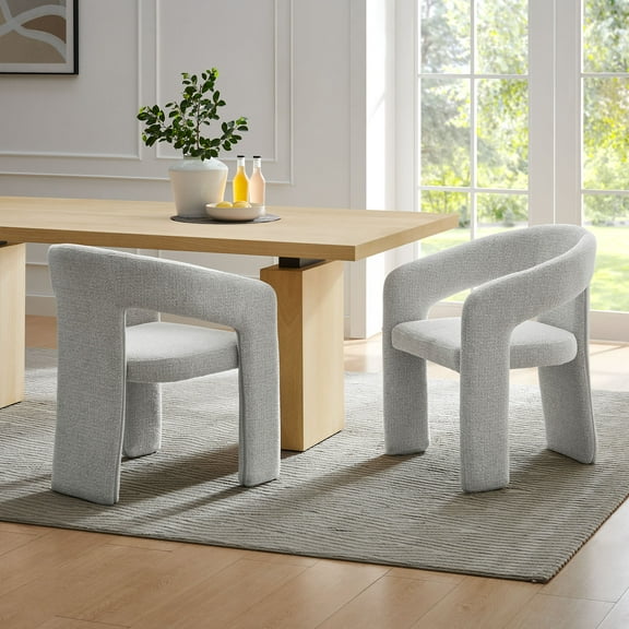 Modway Oslo Barrel Fabric Upholstered Dining Accent Chair in Dove Gray